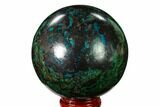 Polished Malachite & Chrysocolla Sphere - Peru #156478-1